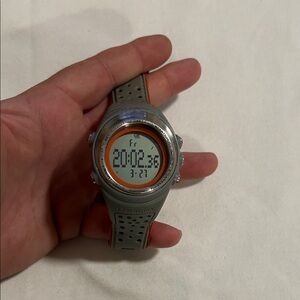 Timex Digital Sport Watch in Gray with Orange Trim